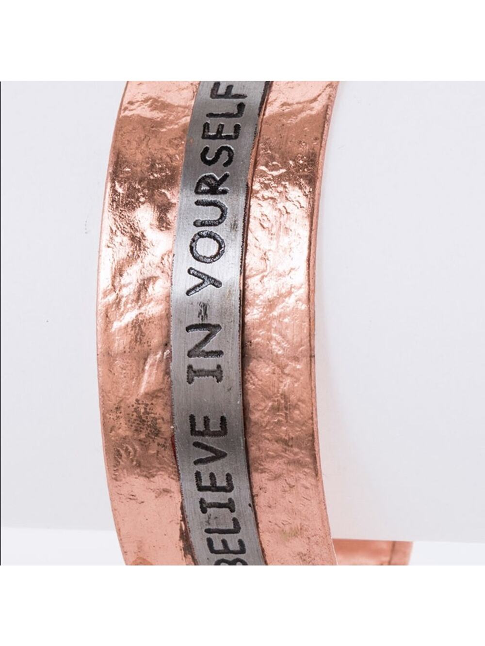 Believe In Yourself Cuff Bracelet - Copper, Silver